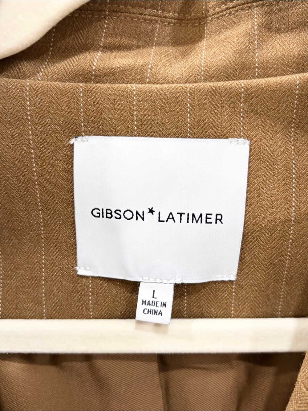 Gibson & Latimer Double breasted Longline Duster in caramel - Picture 3 of 5